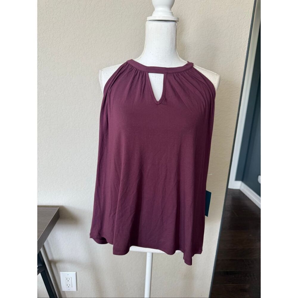 NWT Market & Spruce Halter Style Tank Top Plum XXL
